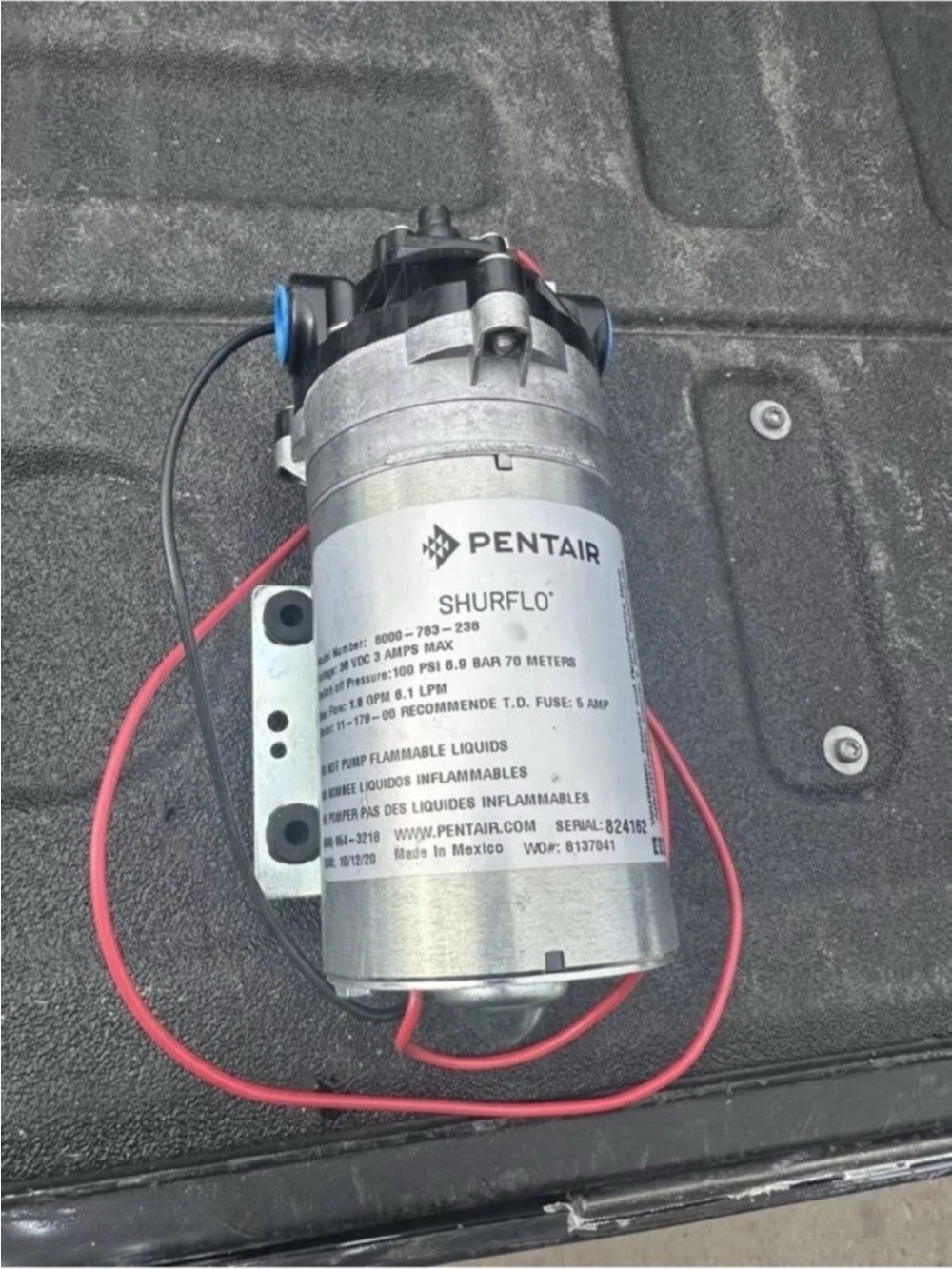 Pentair Shurflo 8000-783-238 Fluid Pump 36V 3 Amp 1.6 GPM 100 PSI Open Box New